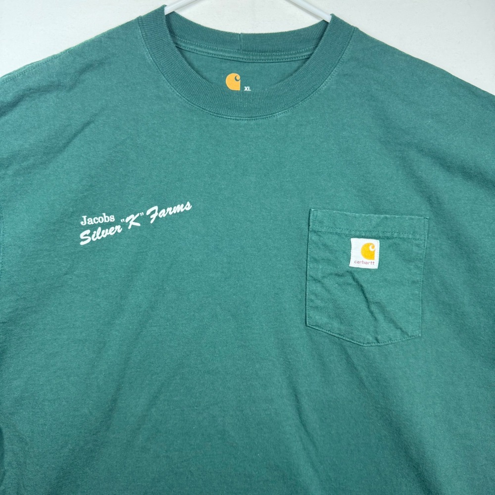 Carhartt K87‎ Pocket T-Shirt Mens XL Green Jacobs Silver K Farms Original Fit